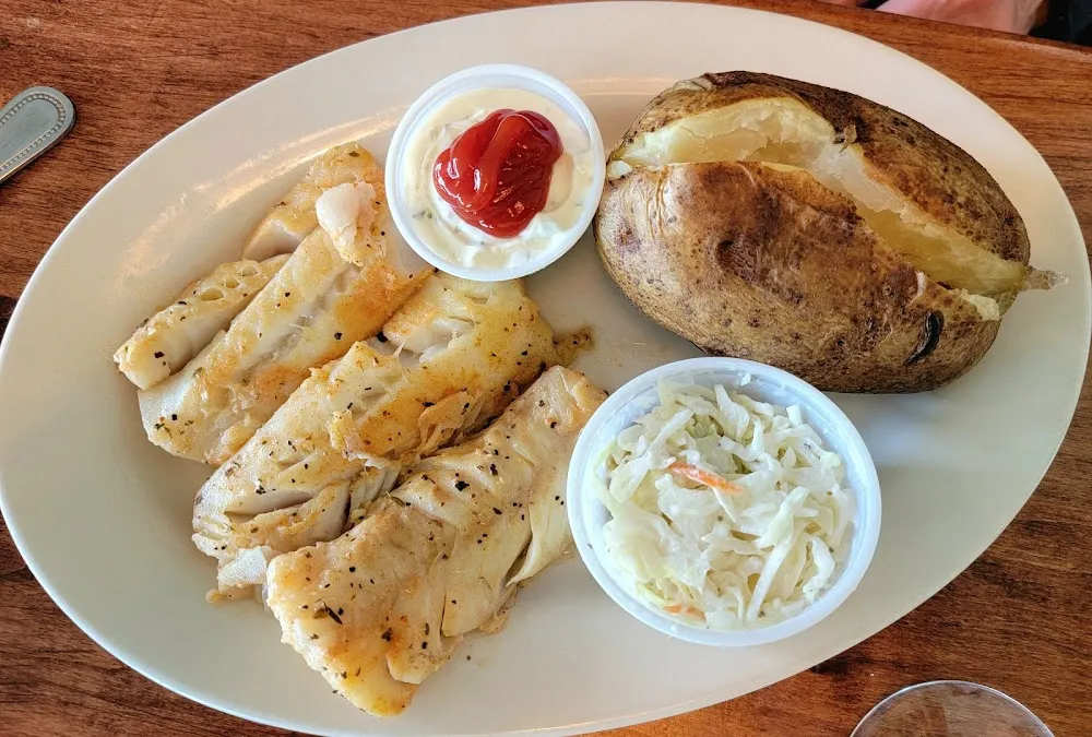 Friday Fish Fry with Baked Fish and Baked Potato