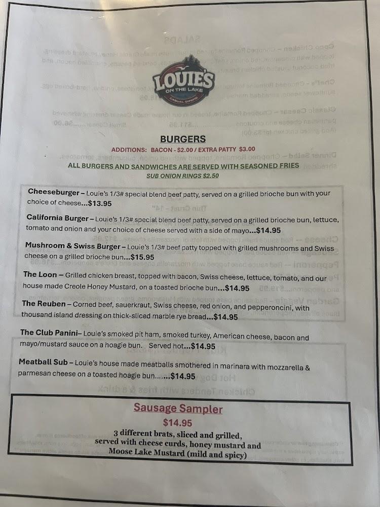 Louie's on the Lake Menu image 2